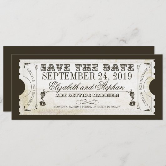 de datum waarop de toegangskaarten worden opgeslag save the date (Voorkant / Achterkant)