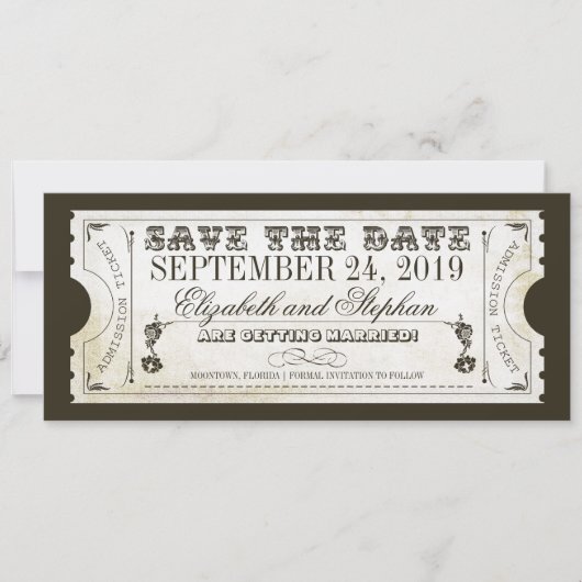 de datum waarop de toegangskaarten worden opgeslag save the date (Voorkant)