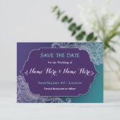 De datum waarop Henna Style Jewel Wedding uitnodig Save The Date (Staand voorkant)