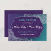 De datum waarop Henna Style Jewel Wedding uitnodig Save The Date (Voorkant / Achterkant)
