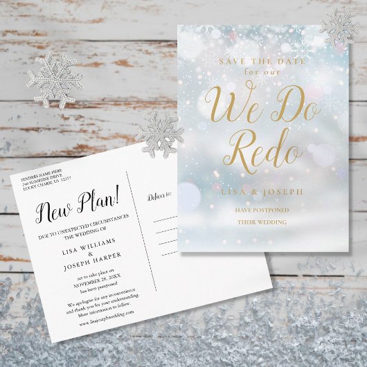 De datum waarop we het nieuwe plan-winter opnieuw  briefkaart