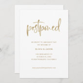 De datum wijzigen | Faux Gold Script op wit Save The Date (Voorkant / Achterkant)
