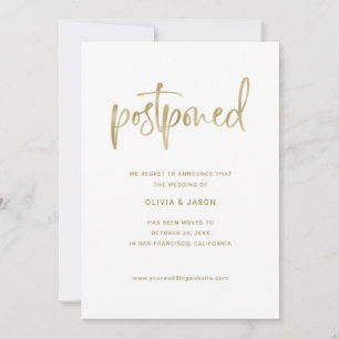 De datum wijzigen   Faux Gold Script op wit Save The Date