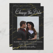 De datum zwart en goudmarmer wijzigen save the date (Voorkant / Achterkant)