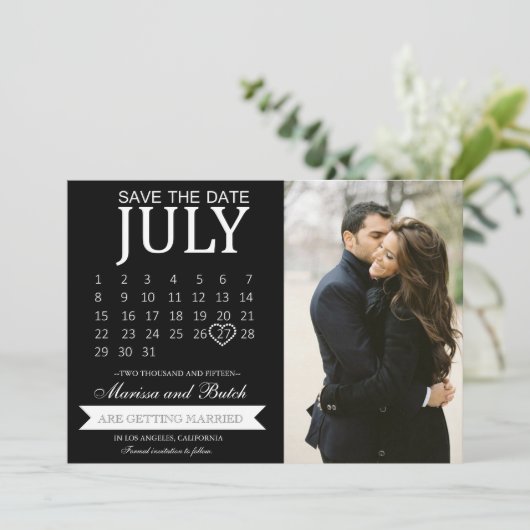 De datumagenda-aankondigingen opslaan | Weddenscha Kaart (Staand voorkant)