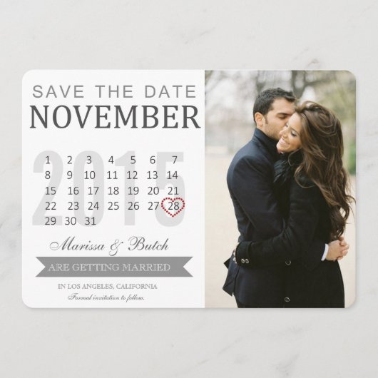 De datumagenda-aankondigingen opslaan | Weddenscha Save The Date (Voorkant)