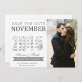 De datumagenda-aankondigingen opslaan | Weddenscha Save The Date (Voorkant / Achterkant)