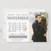 De datumagenda-aankondigingen opslaan | Weddenscha Save The Date (Voorkant)