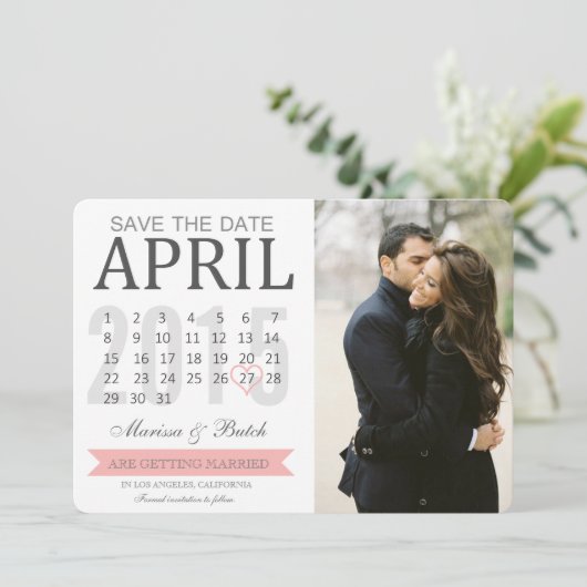 De datumagenda-aankondigingen opslaan | Weddenscha Save The Date (Staand voorkant)