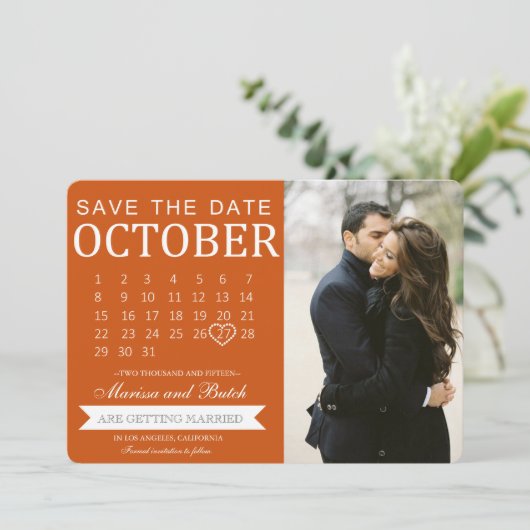 De datumagenda-aankondigingen opslaan | Weddenscha Save The Date (Staand voorkant)