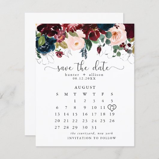 De datumagenda opslaan (Voorkant / Achterkant)