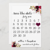 De datumagenda opslaan | Boho Floral Save The Date (Voorkant / Achterkant)