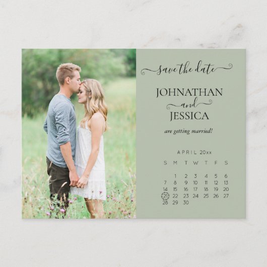 De datumagenda opslaan briefkaart (Voorkant)