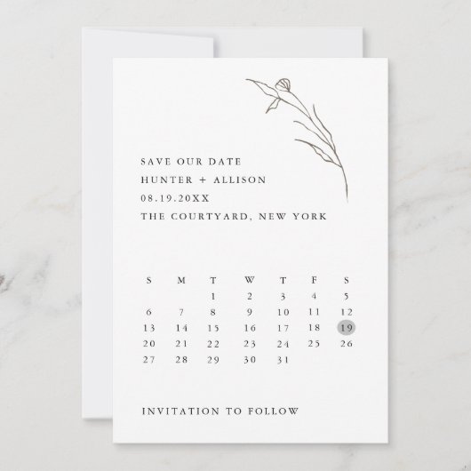 De datumagenda opslaan save the date (Voorkant)