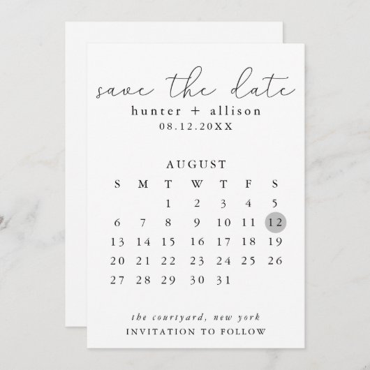 De datumagenda opslaan save the date (Voorkant / Achterkant)