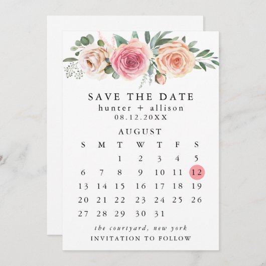 De datumagenda opslaan save the date (Voorkant / Achterkant)