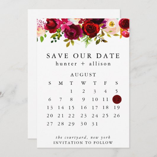 De datumagenda opslaan save the date (Voorkant / Achterkant)