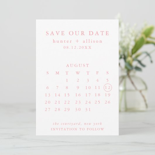 De datumagenda opslaan save the date (Staand voorkant)