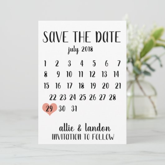 De datumagenda opslaan save the date (Staand voorkant)