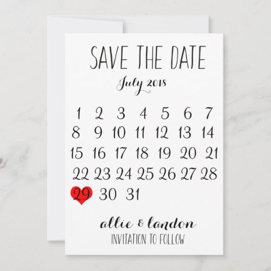 De datumagenda opslaan save the date (Voorkant)