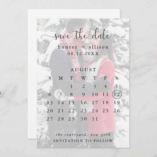 De datumagenda opslaan save the date (Voorkant / Achterkant)