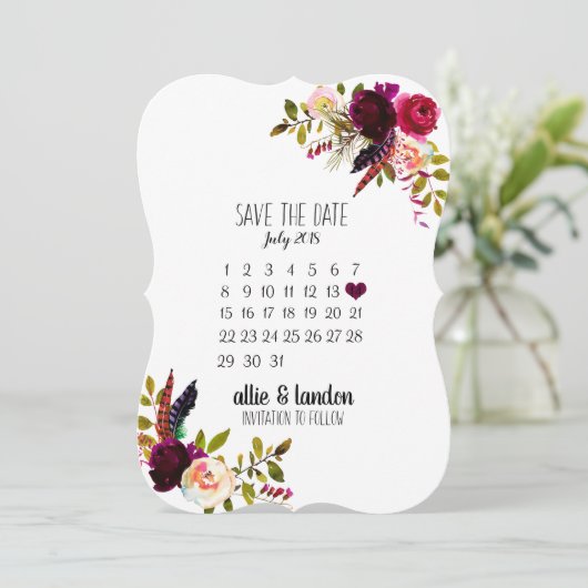 De datumagenda opslaan save the date (Staand voorkant)