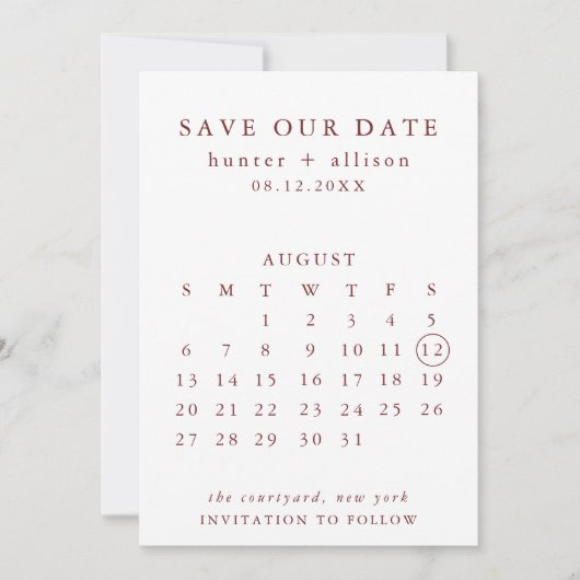 De datumagenda opslaan save the date (Voorkant)