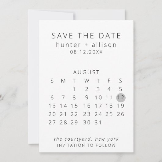 De datumagenda opslaan save the date (Voorkant)