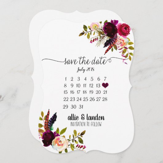 De datumagenda opslaan save the date (Voorkant / Achterkant)