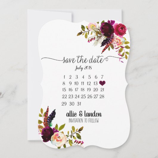 De datumagenda opslaan save the date (Voorkant)