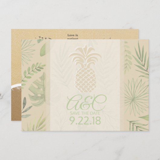 De datumananas opslaan save the date (Voorkant / Achterkant)