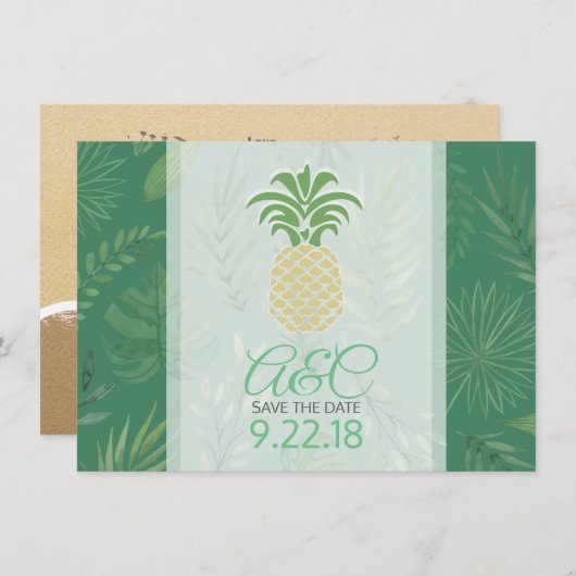 De datumananas opslaan save the date (Voorkant / Achterkant)