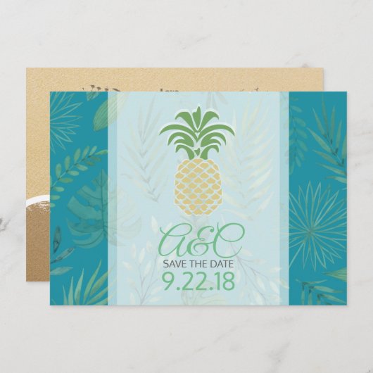 De datumananas opslaan save the date (Voorkant / Achterkant)