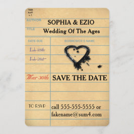 De datumbibliotheekkaart opslaan save the date