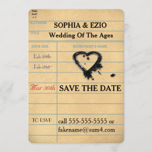 De datumbibliotheekkaart opslaan save the date