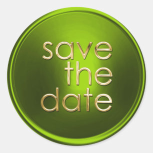 De datumenvelopzegel opslaan ronde sticker