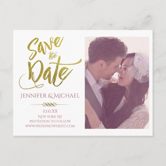 De datumfoto opslaan aankondigingskaart (Voorkant)