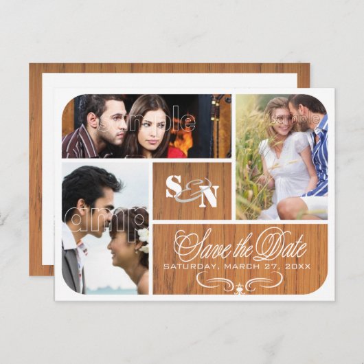 de datumfoto opslaan aankondigingskaart (Voorkant / Achterkant)