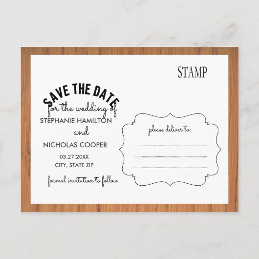 de datumfoto opslaan aankondigingskaart (Achterkant)