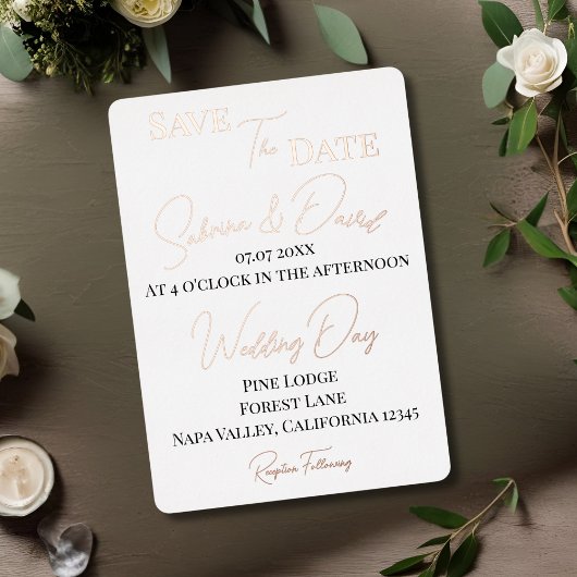 De datumfoto opslaan folie uitnodiging