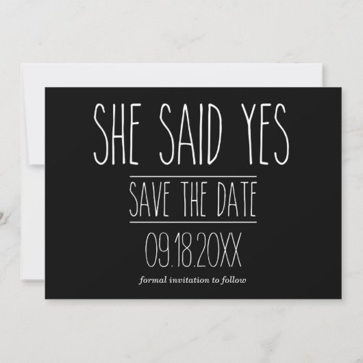 De datumfoto opslaan | Hij vroeg... Save The Date (Achterkant)