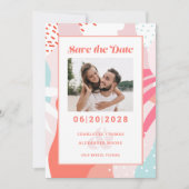De datumfoto opslaan | Modern geometrisch patroon Save The Date (Voorkant)