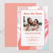 De datumfoto opslaan | Modern geometrisch patroon Save The Date (Voorkant / Achterkant)