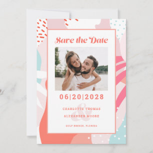 De datumfoto opslaan   Modern geometrisch patroon Save The Date