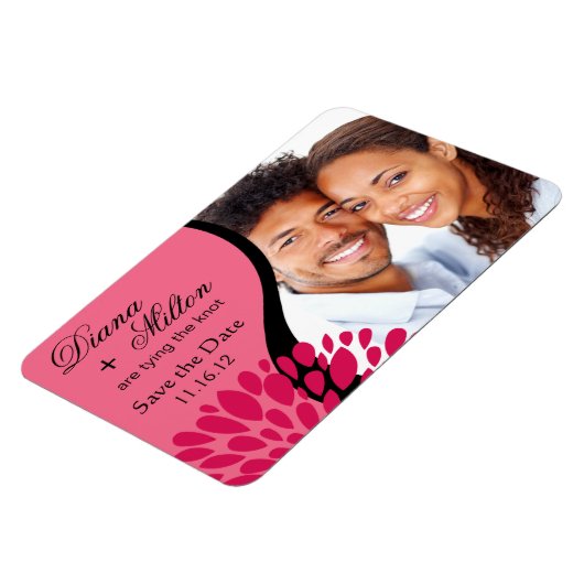 De datumfoto opslaan | Roze fuschia Magneet (Linkerzijde)