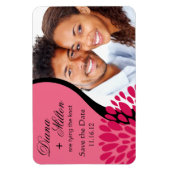 De datumfoto opslaan | Roze fuschia Magneet (Verticaal)