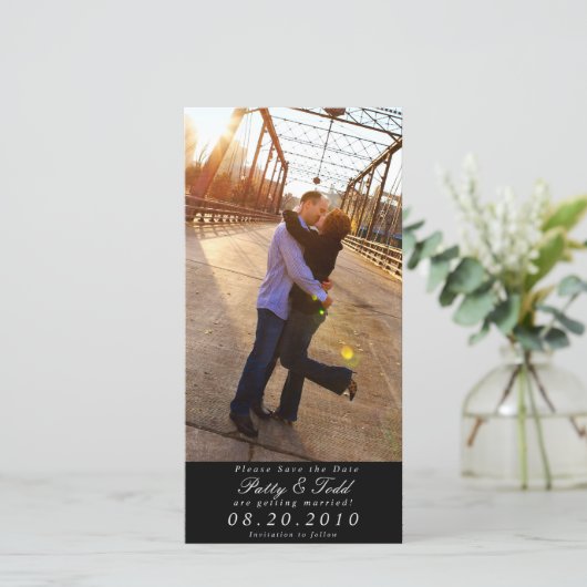 De datumfotokaart opslaan save the date (Staand voorkant)