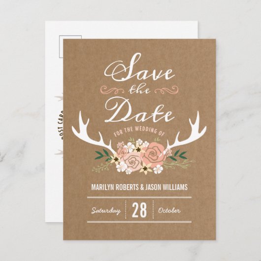 De datumgreep opslaan aankondigingskaart (Voorkant / Achterkant)