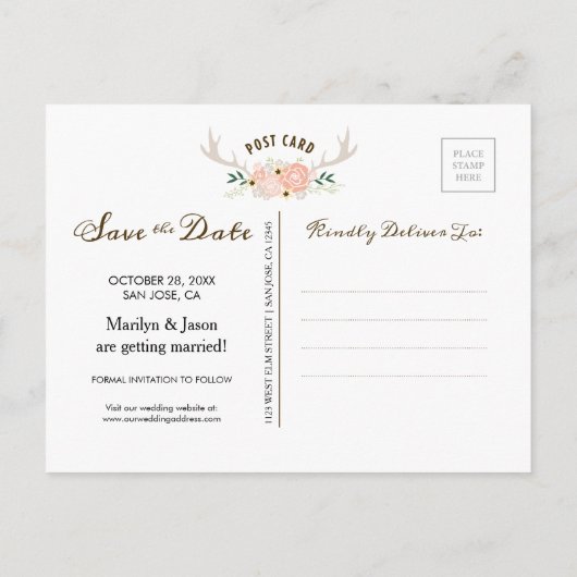 De datumgreep opslaan aankondigingskaart (Achterkant)