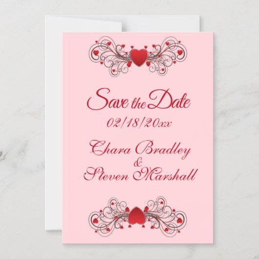 De datumharten opslaan magnetische uitnodiging (Voorkant)